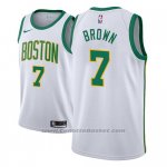 Maglia Boston Celtics Jaylen Brown #7 Citta 2018-19 Bianco