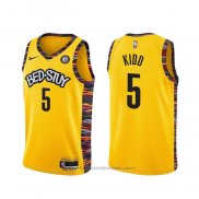 Maglia Brooklyn Nets Jason Kidd #5 Citta 2020-21 Giallo