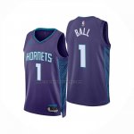 Maglia Charlotte Hornets Lamelo Ball No 1 Statement 2024-25 Viola