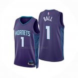 Maglia Charlotte Hornets Lamelo Ball No 1 Statement 2024-25 Viola