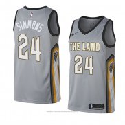 Maglia Cleveland Cavaliers Kobi Simmons #24 Citta 2018 Grigio