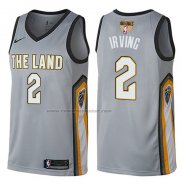 Maglia Cleveland Cavaliers Kyrie Irving NO 2 Citta 2018 Grigio