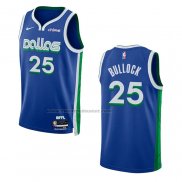 Maglia Dallas Mavericks Reggie Bullock #25 Citta 2022-23 Blu