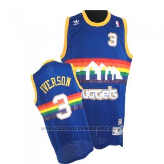 Maglia Denver Nuggets Allen Iverson #3 Retro Blu