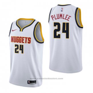 Maglia Denver Nuggets Mason Plumlee #24 Association Bianco