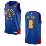 Maglia Denver Nuggets Peyton Watson #8 Statement 2022-23 Blu