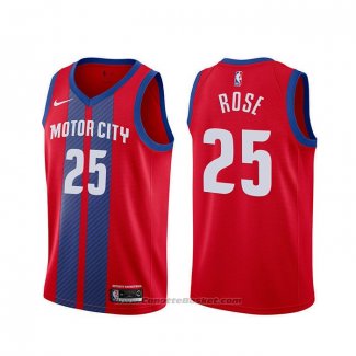 Maglia Detroit Pistons Derrick Rose #25 Citta 2019-20 Rosso