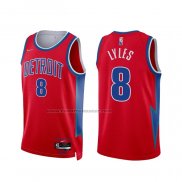 Maglia Detroit Pistons Trey Lyles NO 8 Citta 2021-22 Rosso