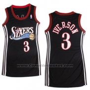 Maglia Donna Philadelphia 76ers Allen Iverson #3 Nero