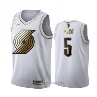 Maglia Golden Edition Portland Trail Blazers Rodney Hood #5 Bianco