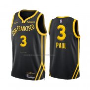 Maglia Golden State Warriors Chris Paul #3 Citta 2023-24 Nero