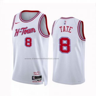 Maglia Houston Rockets Jae'sean Tate #8 Citta 2023-24 Bianco