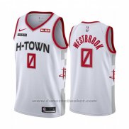 Maglia Houston Rockets Russell Westbrook #0 Citta 2019-20 Bianco