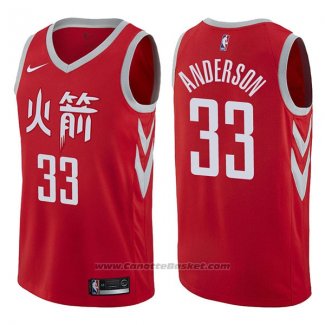 Maglia Houston Rockets Ryan Anderson #33 Citta 2017-18 Rosso