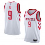 Maglia Houston Rockets Zhou Qi #9 Association 2018 Bianco