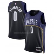 Maglia Indiana Pacers Tyrese Haliburton #0 Citta 2022-23 Blu