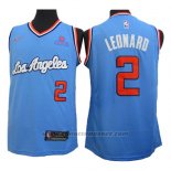 Maglia Los Angeles Clippers Kawhi Leonard #2 2019-20 Blu