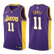 Maglia Los Angeles Lakers Brook Lopez #11 2017-18 Viola