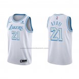 Maglia Los Angeles Lakers Joel Ayayi NO 21 Citta 2021-22 Bianco