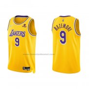 Maglia Los Angeles Lakers Kent Bazemore NO 9 75th Anniversary 2021-22 Giallo