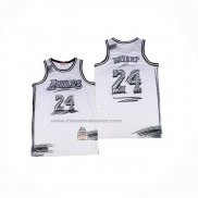 Maglia Los Angeles Lakers Kobe Bryant No 24 Mitchell & Ness 2007-08 Bianco