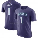 Maglia Manica Corta Charlotte Hornets LaMelo Ball Statement 2022-23 Viola