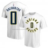 Maglia Manica Corta Indiana Pacers Tyrese Haliburton Bianco