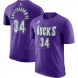 Maglia Manica Corta Milwaukee Bucks Giannis Antetokounmpo Classic 2022-23 Viola