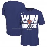 Maglia Manica Corta New York Knicks 2025 Nba Playoffs Blu