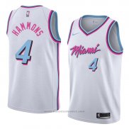 Maglia Miami Heat Aj Hammons #4 Citta 2018 Bianco