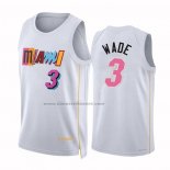 Maglia Miami Heat Dwyane Wade #3 Citta 2022-23 Bianco