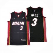 Maglia Miami Heat Dwyane Wade No 3 Icon 2024-25 Nero