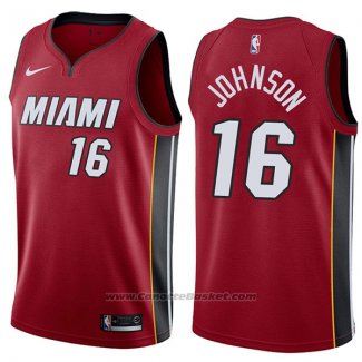 Maglia Miami Heat James Johnson #16 Statement 2017-18 Rosso