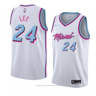 Maglia Miami Heat Marcus Lee #24 Citta 2018 Bianco