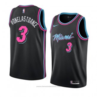 Maglia Miami Heat Onelastoance #3 Citta 2018-19 Nero