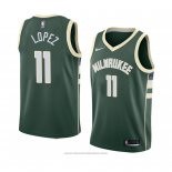 Maglia Milwaukee Bucks Brook Lopez #11 Icon 2018 Verde