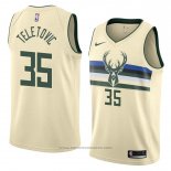 Maglia Milwaukee Bucks Mirza Teletovic #35 Citta 2018 Crema