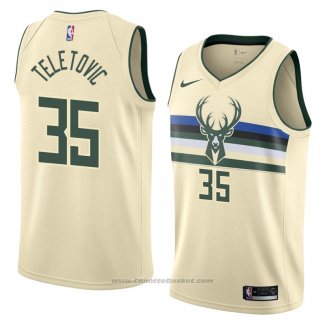 Maglia Milwaukee Bucks Mirza Teletovic #35 Citta 2018 Crema