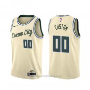 Maglia Milwaukee Bucks Personalizzate Citta 2019-20 Crema