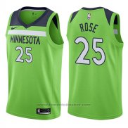 Maglia Minnesota Timberwolves Derrick Rose #25 Statement 2017-18 Verde