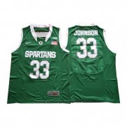 Maglia NCAA Michigan State Spartans Magic Johnson #33 Verde