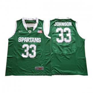 Maglia NCAA Michigan State Spartans Magic Johnson #33 Verde