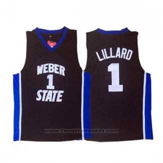 Maglia NCAA Weber State University Damian Lillard #1 Nero