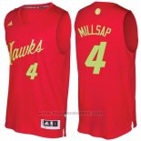 Maglia Natale 2016 Atlanta Hawks Paul Millsap #4 Rosso