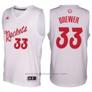 Maglia Natale 2016 Houston Rockets Corey Brewer #33 Bianco