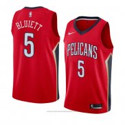 Maglia New Orleans Pelicans Trevon Bluiett #5 Statement 2017-18 Rosso