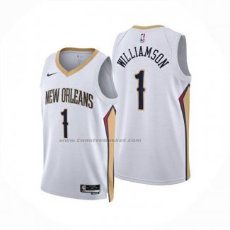 Maglia New Orleans Pelicans Zion Williamson No 1 Association 2024-25 Bianco