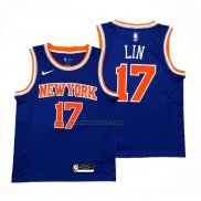 Maglia New York Knicks Jeremy Lin NO 17 Icon Blu