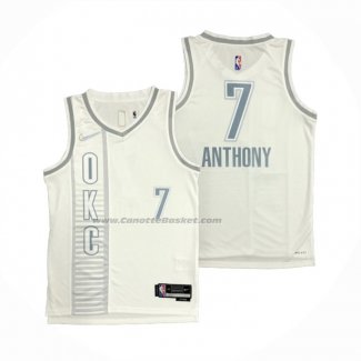 Maglia Oklahoma City Thunder Carmelo Anthony #7 Citta 2021-22 Bianco