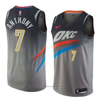 Maglia Oklahoma City Thunder Carmelo Anthony #7 Citta 2018 Grigio